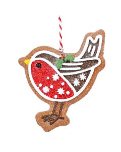 Gisela Graham Gingerbread Robin Resin Tree Decoration